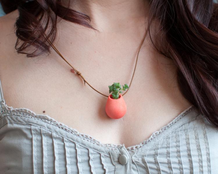 Mini Planter Necklace - Mini succulent necklace planters