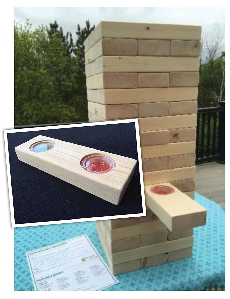 Giant Jenga Jello Shot Game - Tipsy tower with hidden jello shots inside blocks