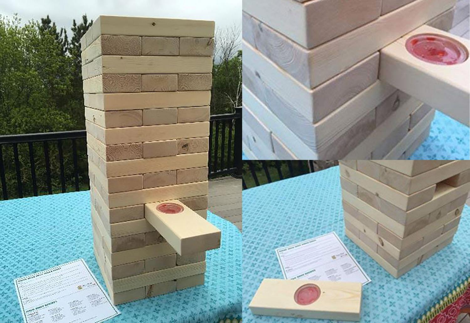 Giant Jenga Jello Shot Game - Tipsy tower with hidden jello shots inside blocks