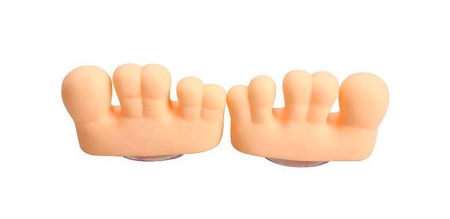 Toes and foot shaped toothbrush holder