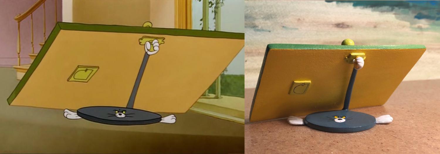 Funny Tom and Jerry Sculptures - Door slam flattened
