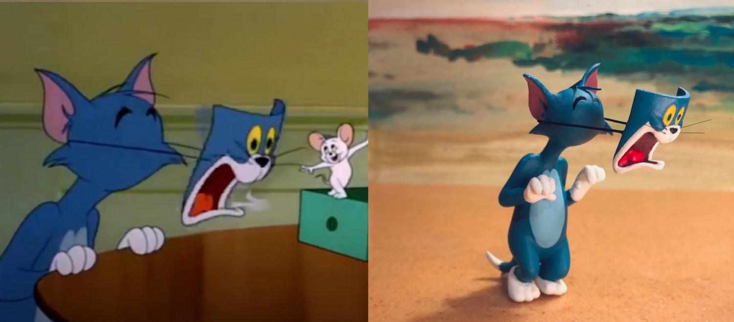 Funny Tom and Jerry Sculptures - Face mask