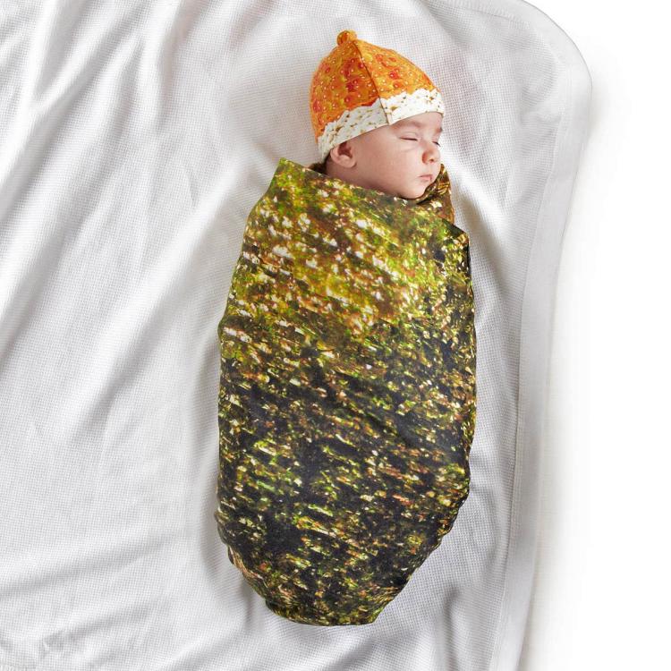 Sushi Roll baby swaddle blanket - Makes baby into an sushi roll