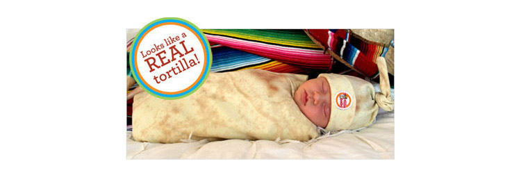 Tortilla baby swaddle blanket - Makes baby into a burrito