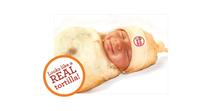 Tortilla baby swaddle blanket - Makes baby into a burrito