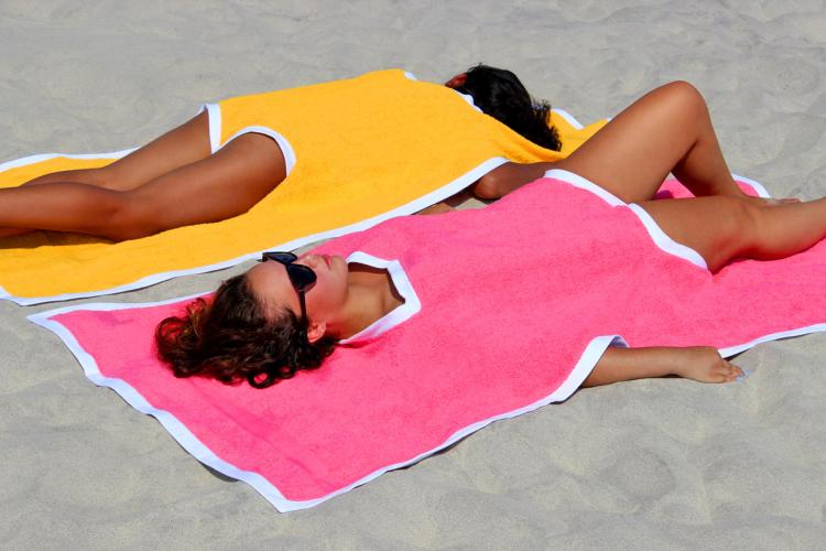 Towelkini Lets You Wear Your Towel To The Beach - Weird Towel bikini - Wearable towel clothing