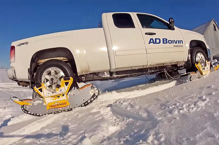 This Wheel Driven Track System Turns Your Truck Into a Snowmobile