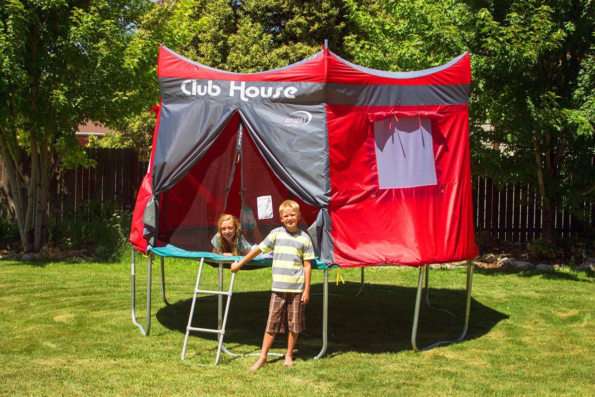Trampoline Tent Cover Turns trampoline into camping tent