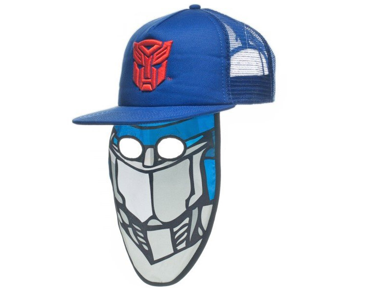 Transformers Trucker Hat With a Dropdown Face Mask