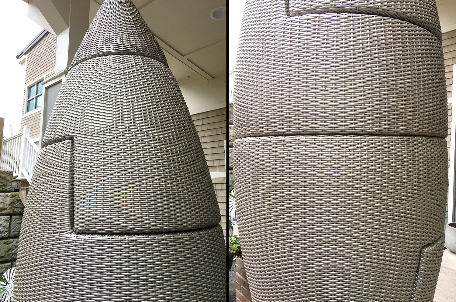 Dedon Obelisk Rocket shaped stacking patio furniture set