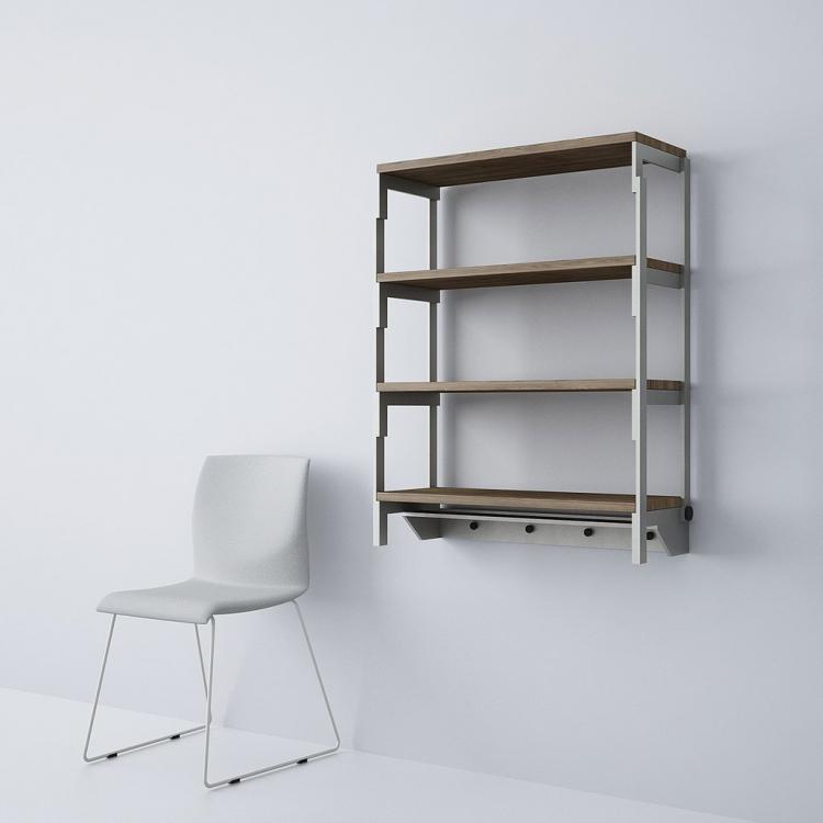 Table Turns Into A Shelf - Transforming Furniture table shelf