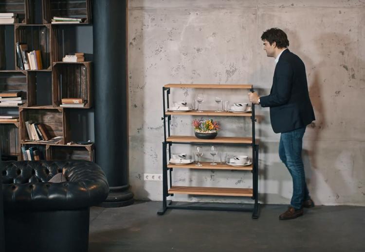 Wall shelf that turns deals into a table