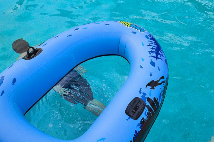 Clear Bottom Inflatable Tube - Transparent Bottom Water Tube Lets You See Underwater Without a Snorkel