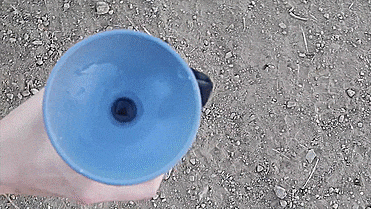 Travel Water Bottle For Dogs - Squeeze To Fill Bowl With Water - GIF