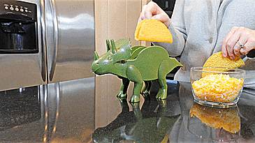 Tricerataco - Triceratops taco holder - Dinosaur shaped taco holder plate