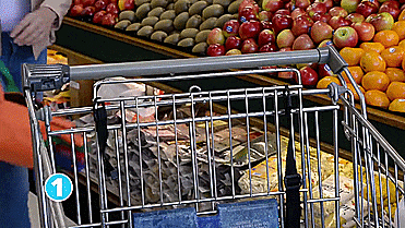 Trolley Bags - Save you from using plastic bags at grocery store - GIF