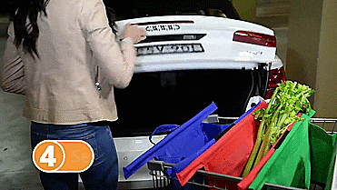Trolley Bags - Save you from using plastic bags at grocery store - GIF