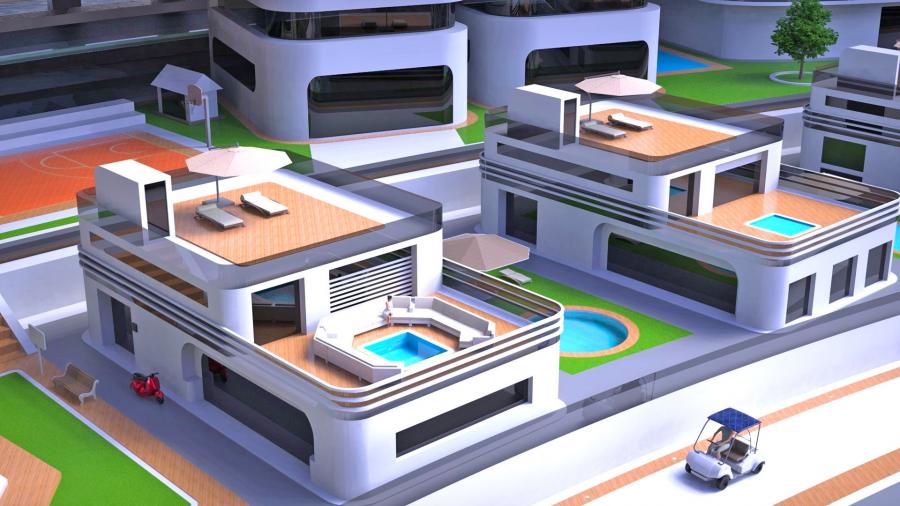 Turtle-Shaped Floating City