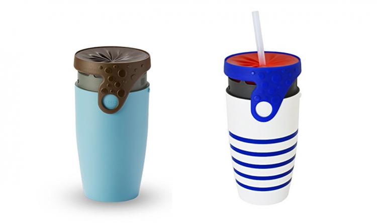 No Cover Twist Top Cup - Leak-Proof Straw - Double-Walled Lidless Twizz Mug