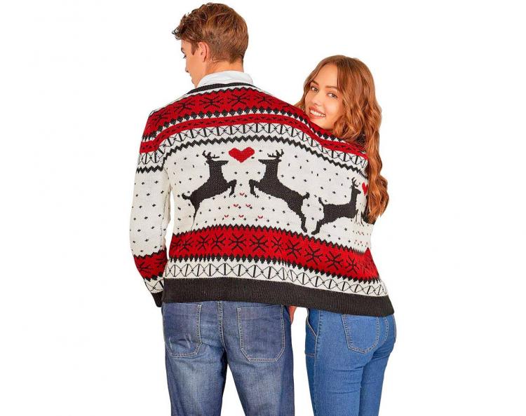 Two Person Connected Ugly Christmas Sweater - Dual-person ugly Christmas sweater