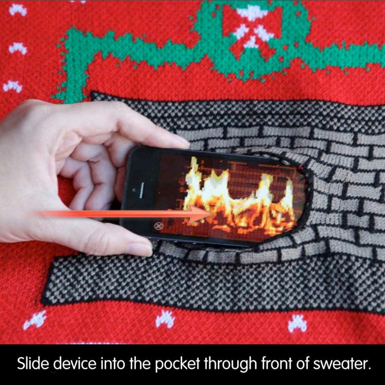 Ugly Christmas Sweater With Animated Fireplace