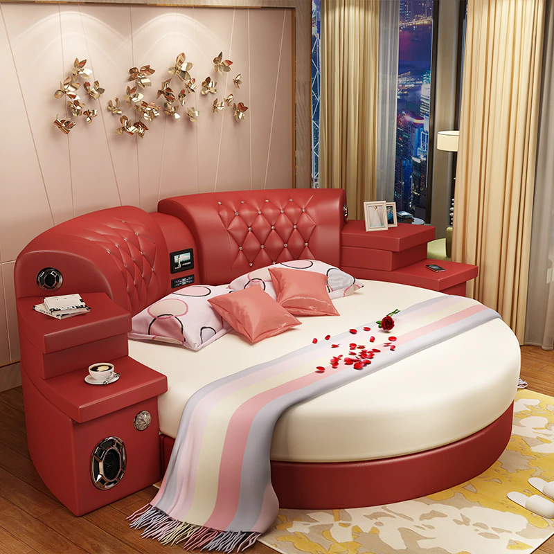 Ultimate Bed 2.0 - Bed with integrated massage chairs, bed with integrated surround sound speakers, bed with built-in TV