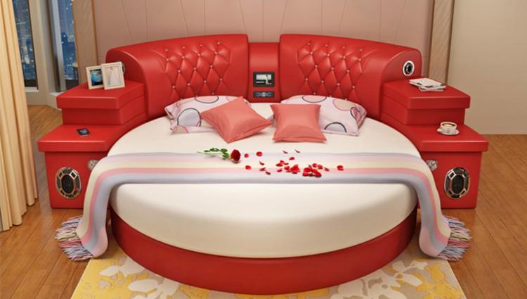 Ultimate Bed 2.0 - Bed with integrated massage chairs, bed with integrated surround sound speakers, bed with built-in TV