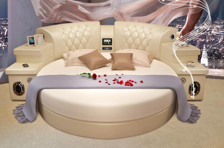 Ultimate Bed 2.0 - Bed with integrated massage chairs, bed with integrated surround sound speakers, bed with built-in TV