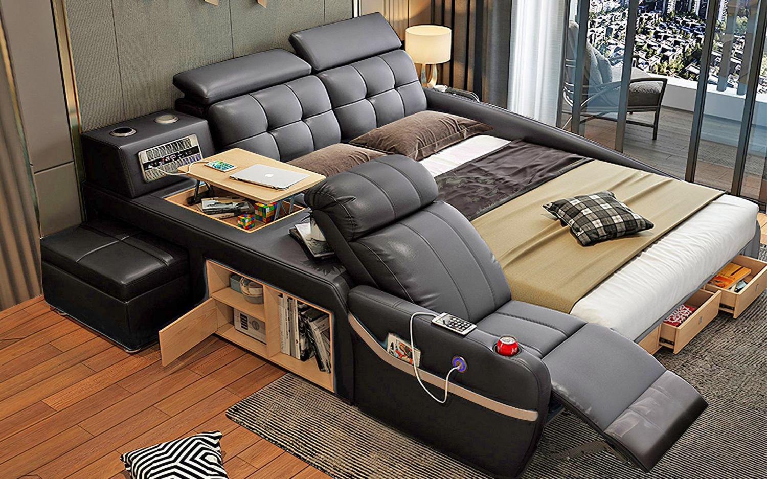 Bed with speakers 2024 and massage chair