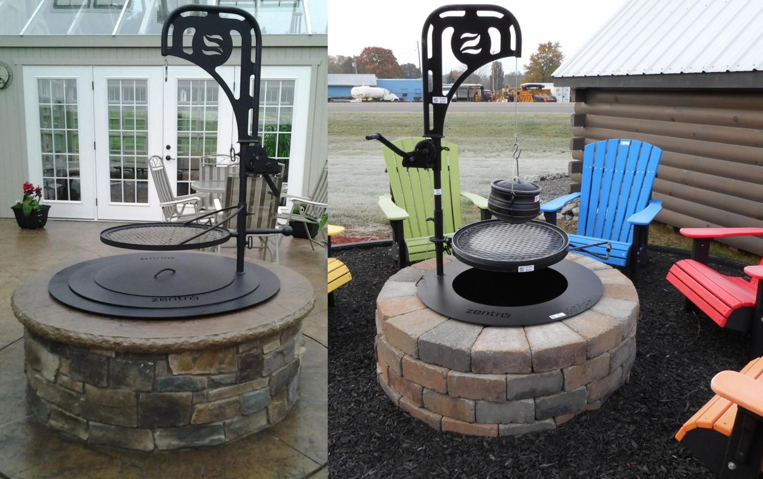 This Ultimate Fire Pit Has Tiered BBQ Grates and A Kettle Winch