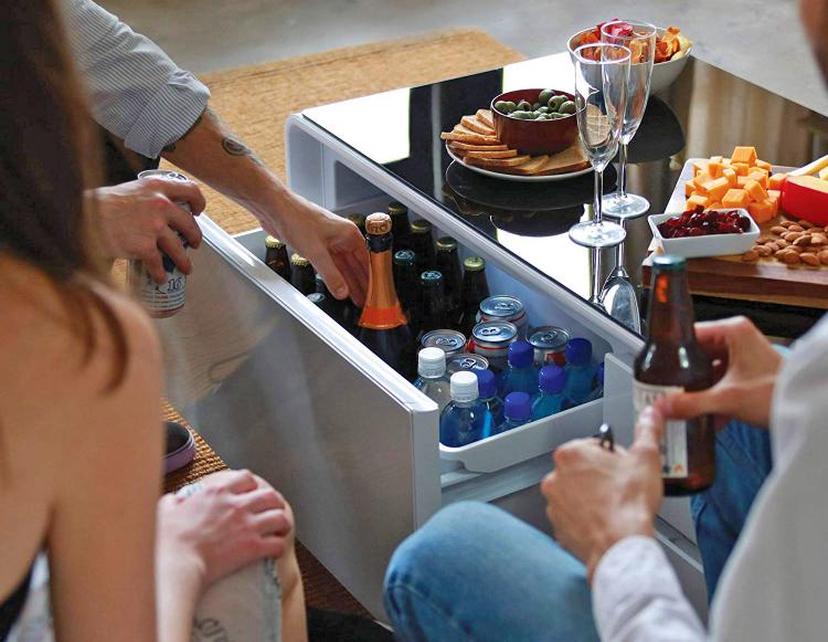Ultimate Coffee Table With Built-In Fridge and Speaker System - Smart Coffee Table Gadget