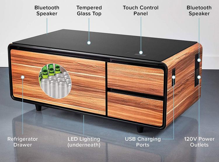 Desconocido industria Nublado This Smart Coffee Table Has a Built-In Fridge and Speaker System