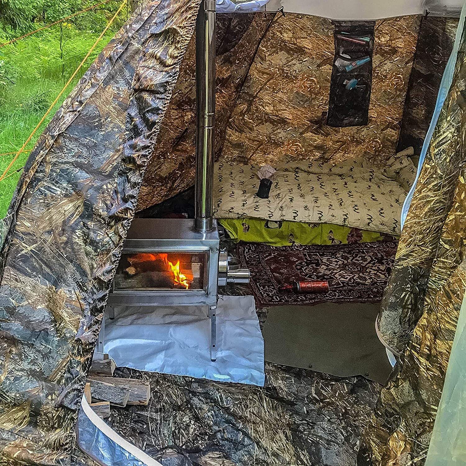 cold weather wall tent with stove