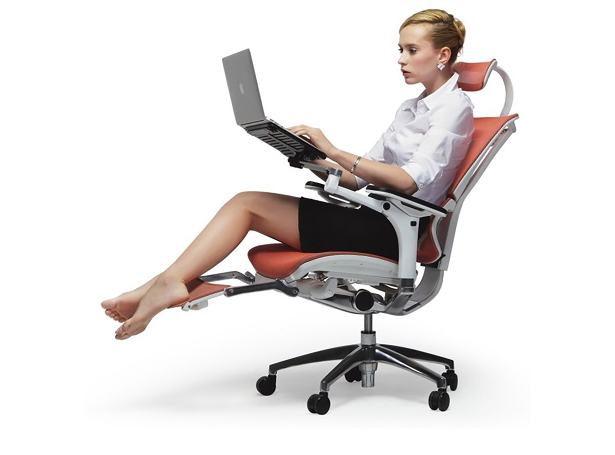 chair with integrated laptop desk