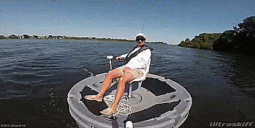 Ultraskiff 360 - Circular personal boat for fishing or hunting by yourself - 1 person boat