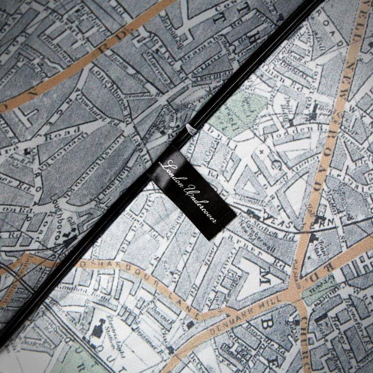 Umbrella With a Map of London on the Inside of It