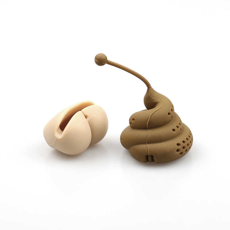 White Elephant Gifts Poop Shape Silicone Tea Infuser for Tea