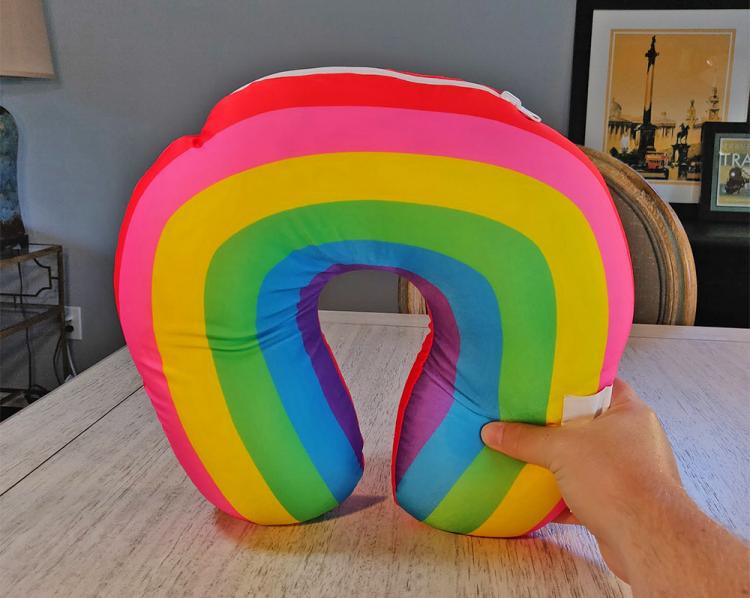 Unicorn Pillow Converts Into a Rainbow Travel Neck Pillow - Unicorn/Rainbow changing travel pillow