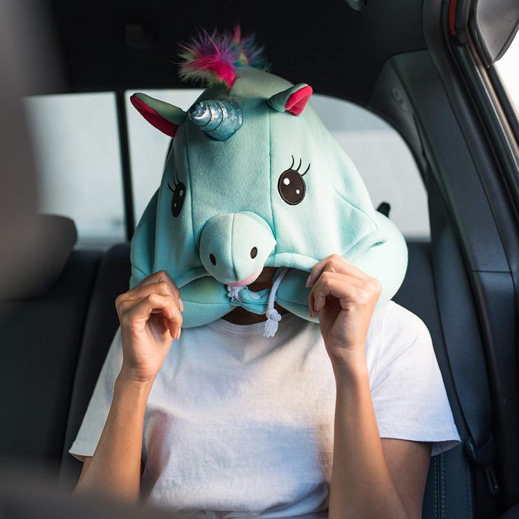 Unicorn Hooded Neck Pillow