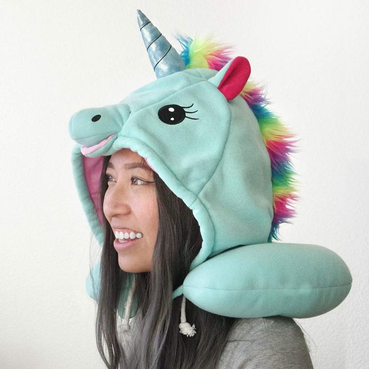 Unicorn hooded shop neck pillow