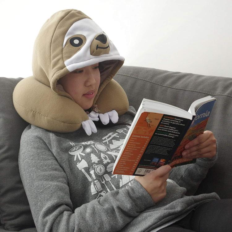 Sloth Hooded Neck Pillow