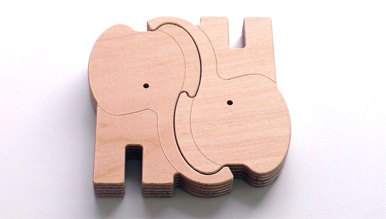 Unique Wooden Animal Puzzles For Babies - Elephants
