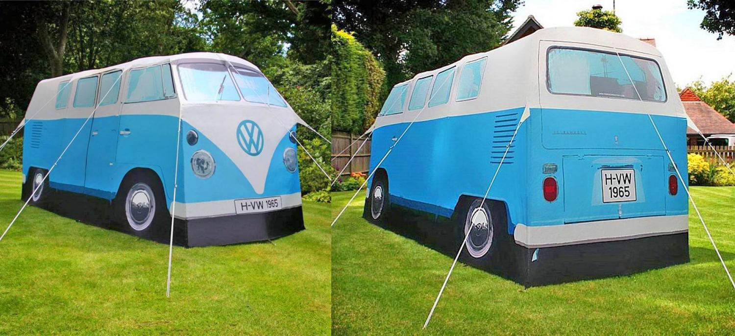 Volkswagen Hippy Bus Tent - Urban camping tent shaped like a van