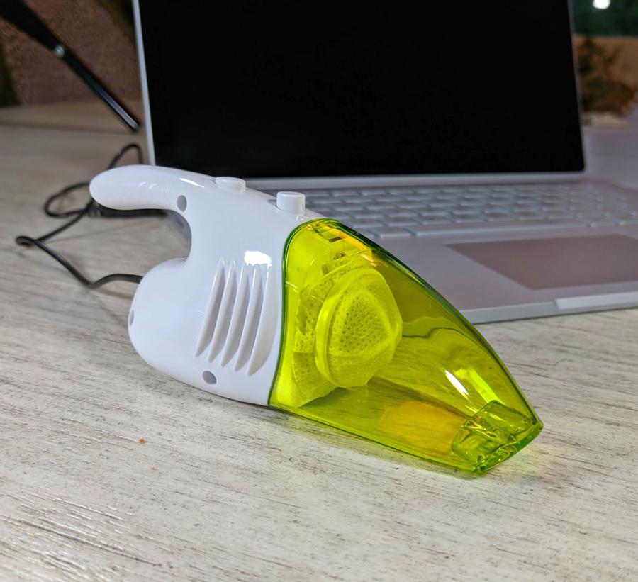 retro styled mini handheld vacuum for your desk