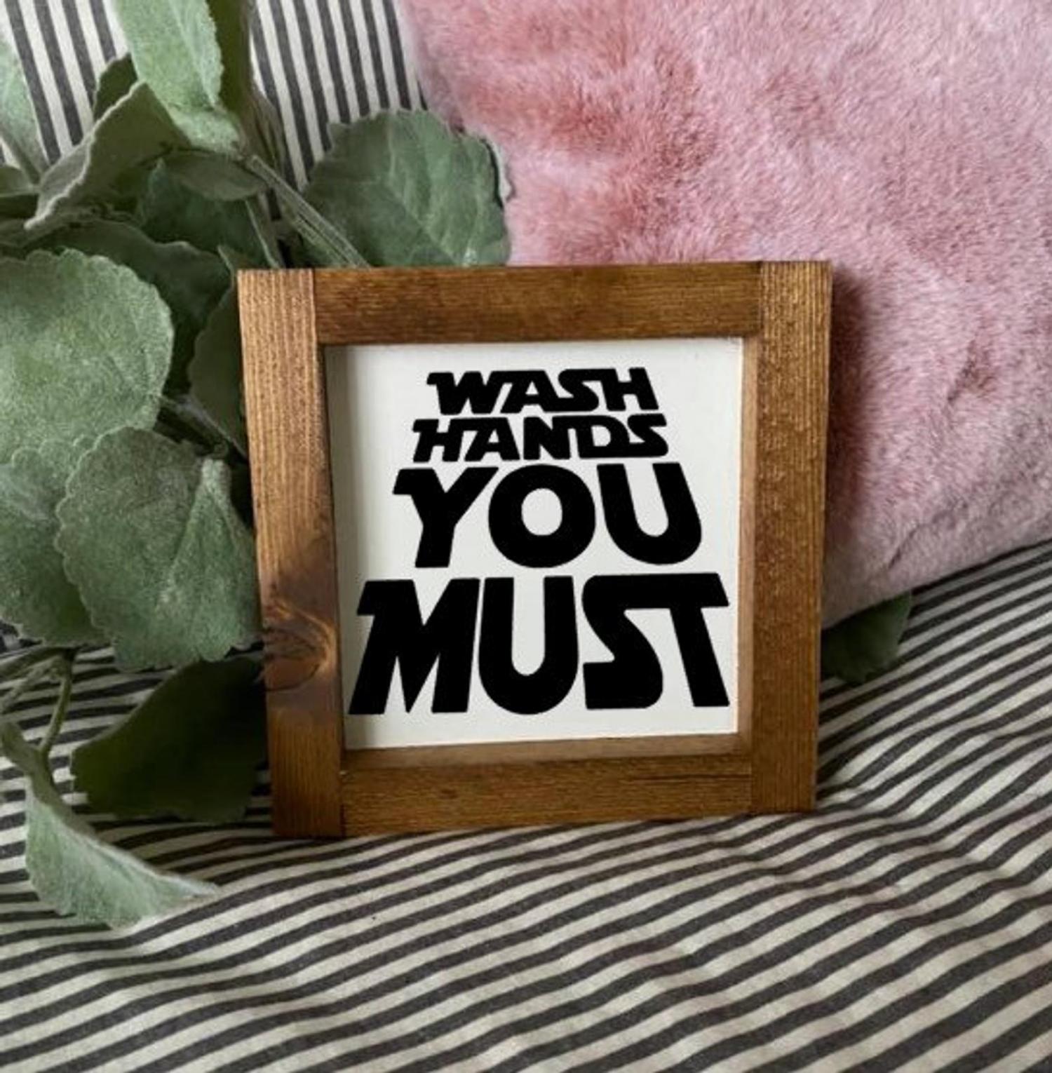 Wash Hands You Must Star Wars Toilet Bathroom Sign - Funny Star Wars Bathroom Sign