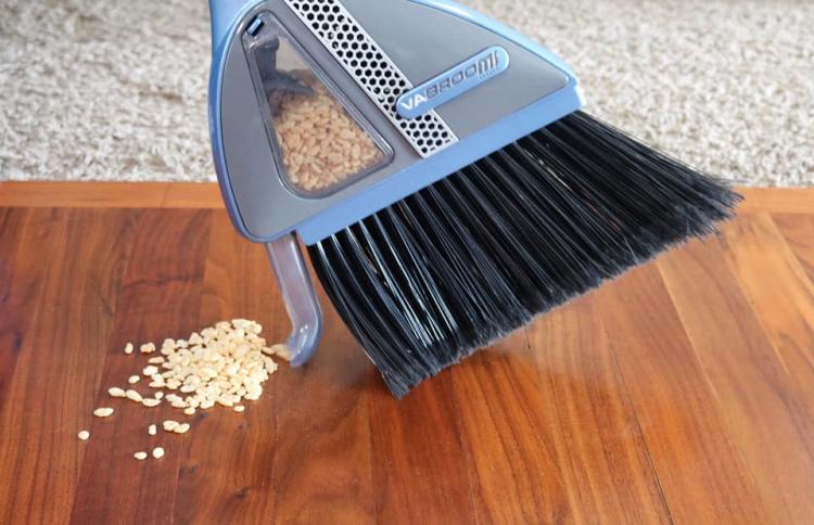 vacuum and broom storage