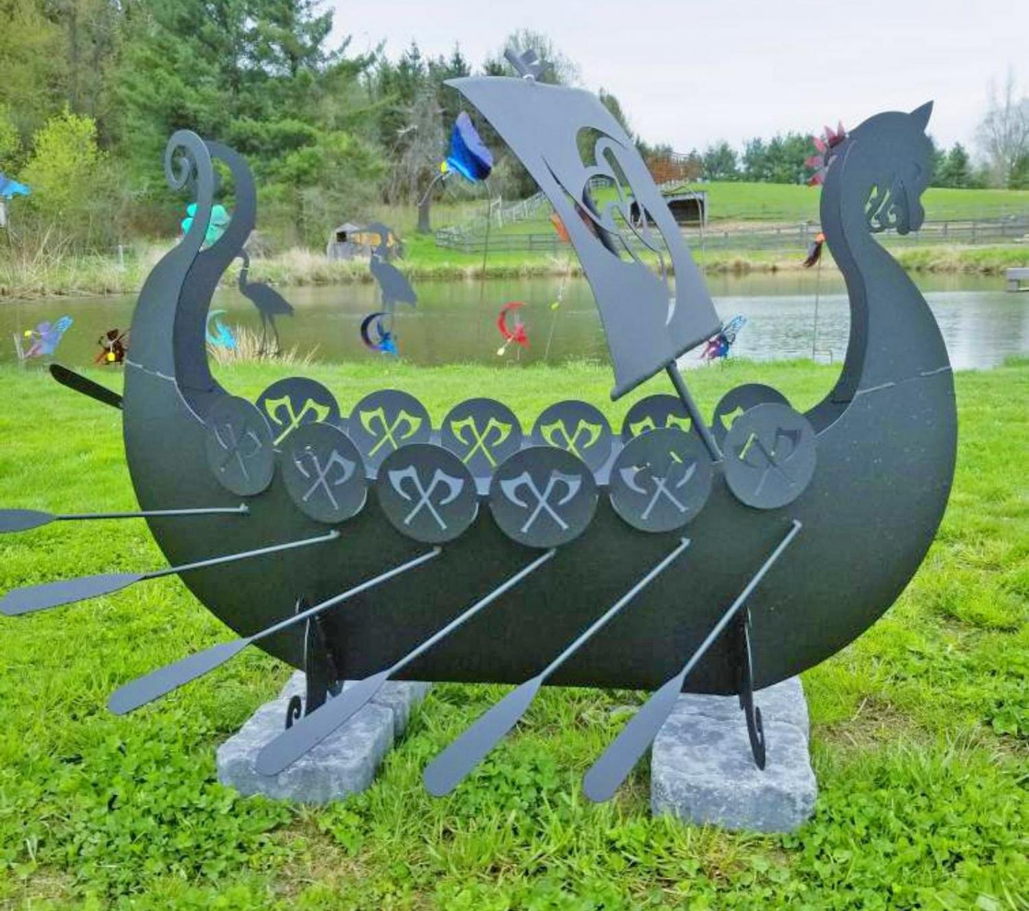 Viking Ship Fire Pit - Metal Fabricated Viking Ship