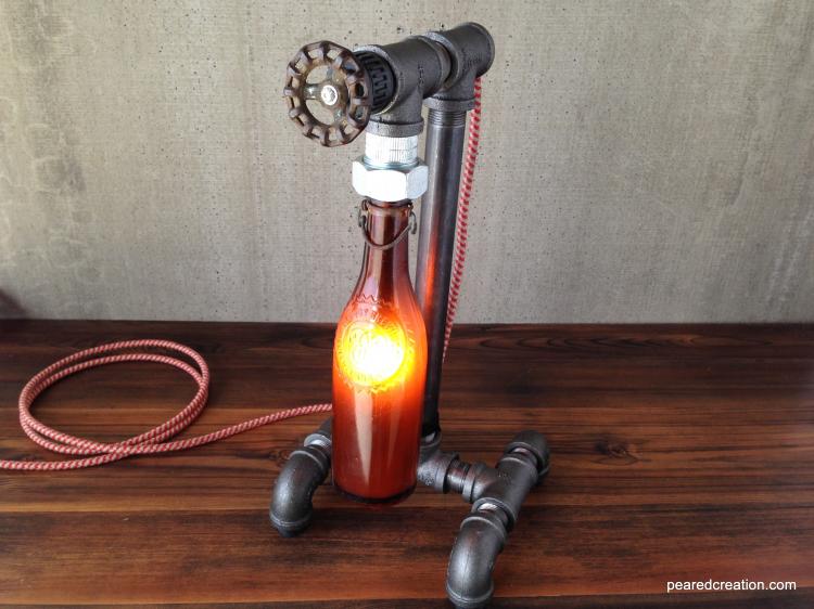 Buy Custom Industrial Beer Bottle Lamp - Faucet Switch - Iron Pipe -  Historic Bottles, made to order from Peared Creation