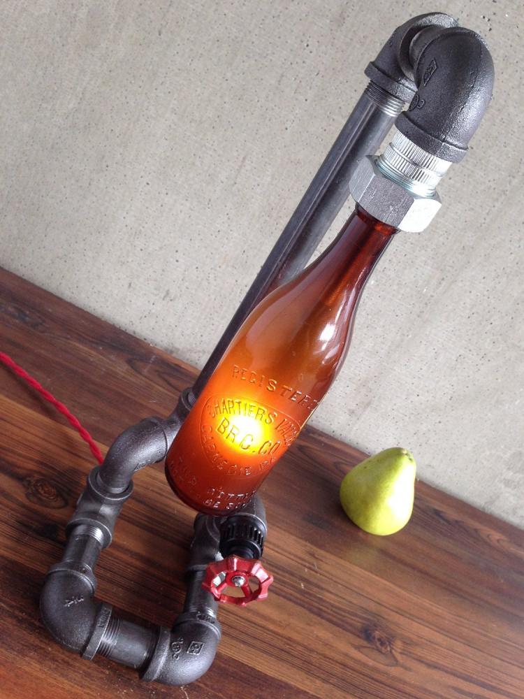 Buy Custom Industrial Beer Bottle Lamp - Faucet Switch - Iron Pipe -  Historic Bottles, made to order from Peared Creation