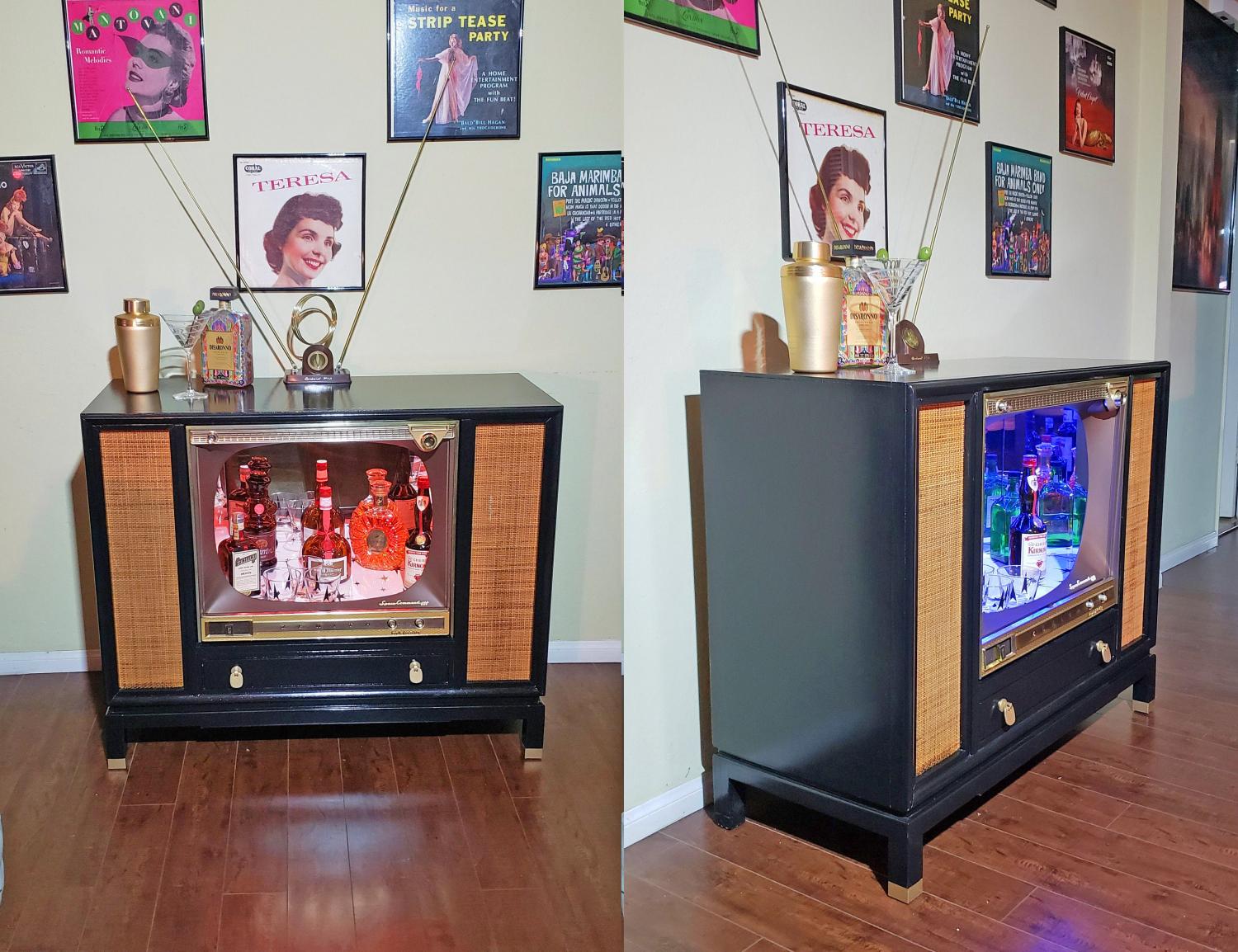 Vintage tv deals liquor cabinet